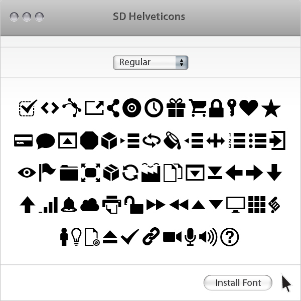 SD Helveticons SD Synergy Digital Synergy Digital Media font Typeface digital type Type System type design ding dingbats helvetica bold wingdings WEBDINGS