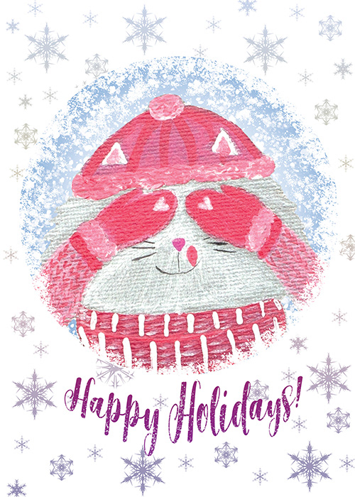 cats greeting cards postcards winter holidays