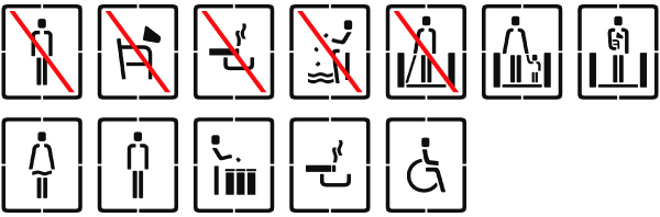 Signage wayfinding ferry pictogram system visual identity system Motor Transportation Signage
