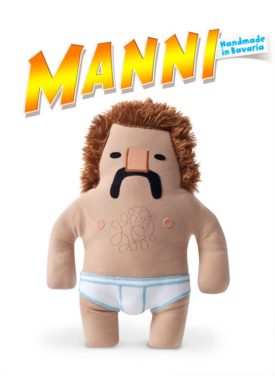 plush manni Bavaria frankschulz doll moustache breasthair underpants figure designertoy