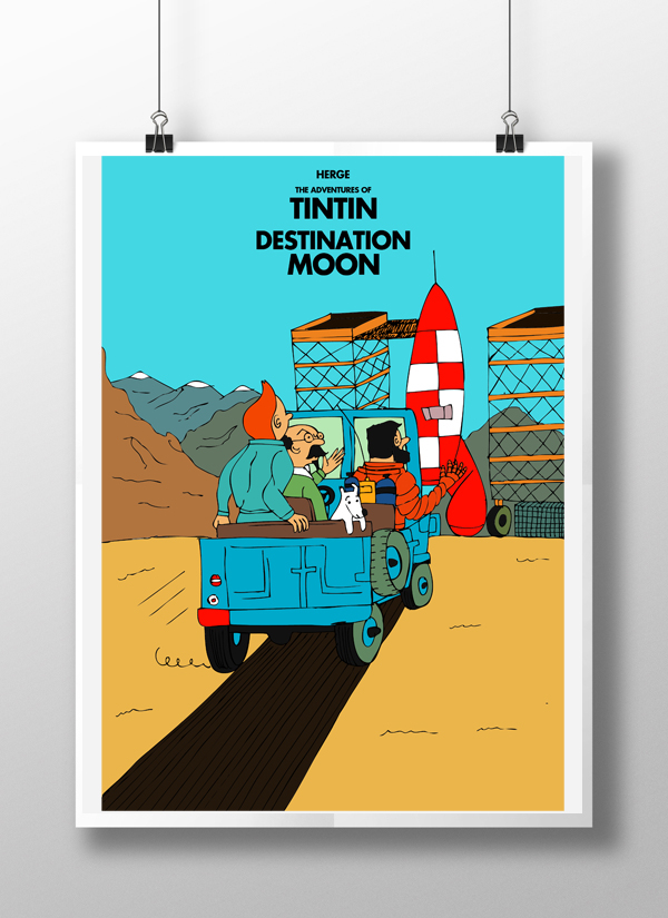 art tintin poster minimal Illustrative comic design graphic novel digital vector paint indian raaskatha creative