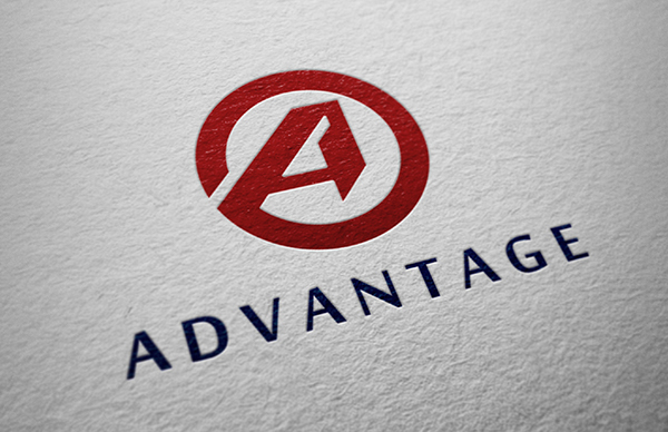 logo Advantage Brand Design red White blue