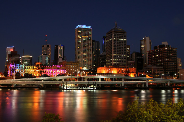 Brisbane night colour grafitti bridges Storey Bridge