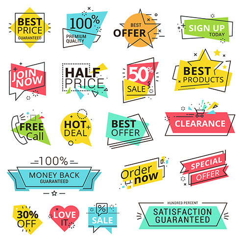 Label sticker Shopping sale Ecommerce business premium quality social media marketing   Web