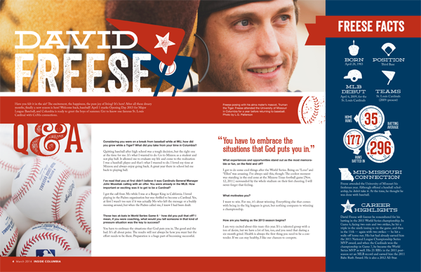 baseball Layout print magazine st louis Cardinals David Freese