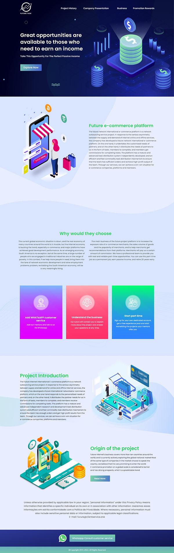Cryptocurrency Landing Page Design
