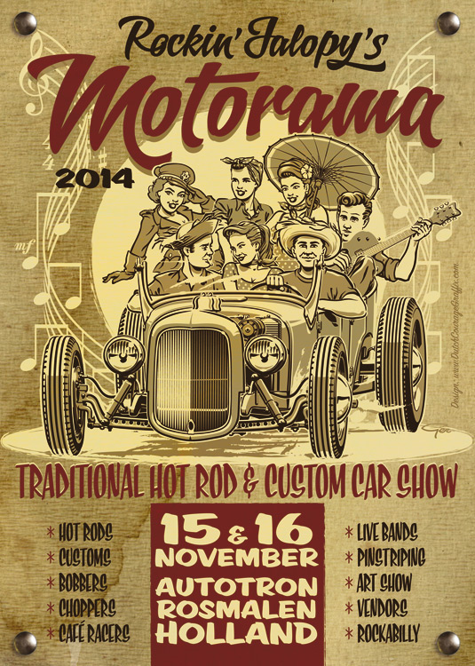 Hot rod Custom car Show Event poster flyer publicity