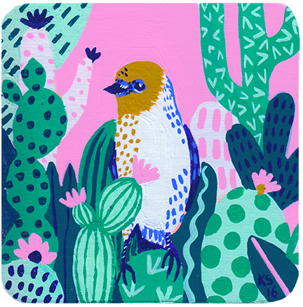 ILLUSTRATION  painting   Tropical tropical birds color gouache Coasters animal art