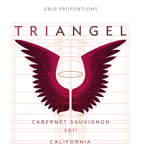 wine triangel angels logos brandmark bottle public marking