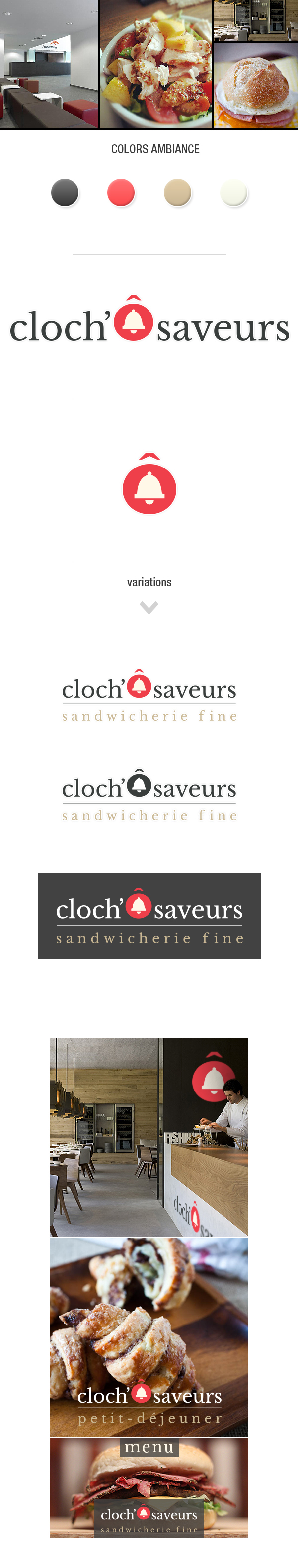 Corporate Identity Sandwiches salads saveurs Food  Croissants