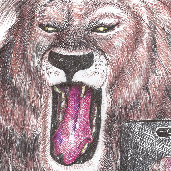 lion Leo selfie ballpoint can soda