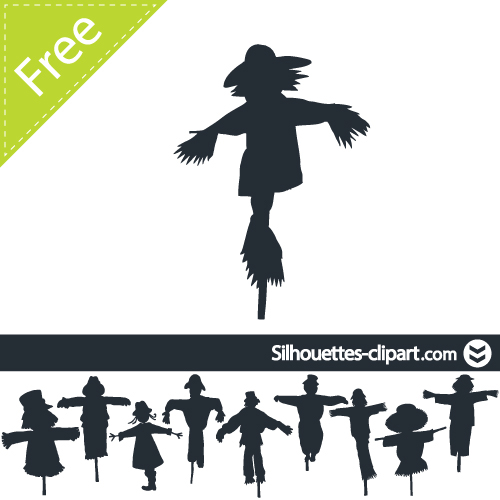 autumn black dark graphic Halloween Holiday horror october scarecrow Scary Silhouette...