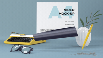Mockup mock-up video scene presentation Header Hero image iphone macbook envelope paper packs creator
