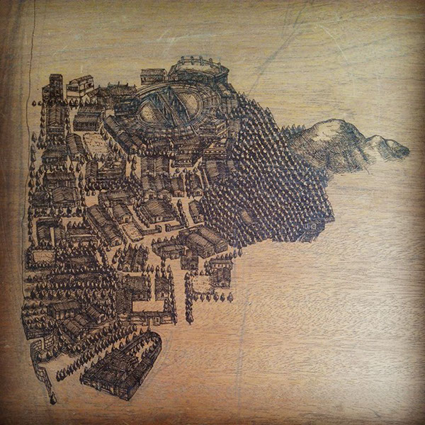 Drawing on Wooden Box