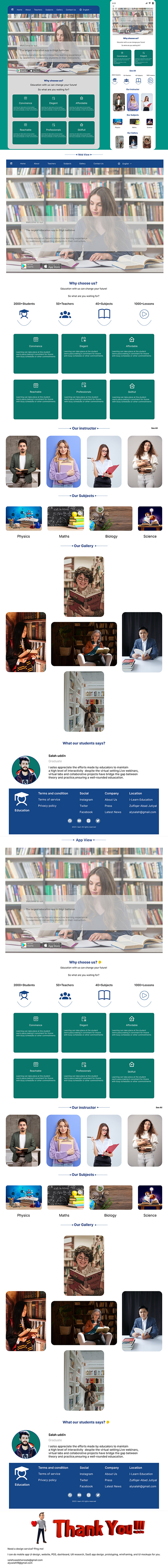 E-Learning Education Website UI Design Landing page
