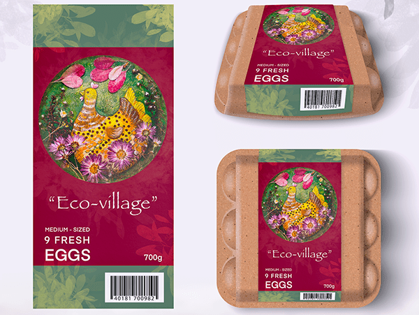 Egg packaging. Packaging design. Illustration