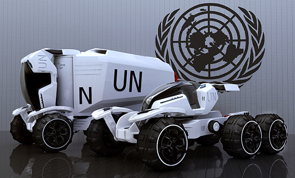 Vehicle United Nations un concept game Truck transporter Bryan Lee bryan lee monash A.N.T Aid Necessities Transporter ant transform