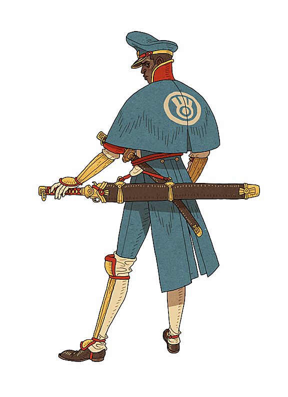 Afu Chan Prussian soldier samurai rifle
