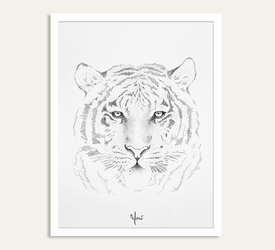 dots tiger tigre animal puntos tinta ilustracion dibujo wild Nature