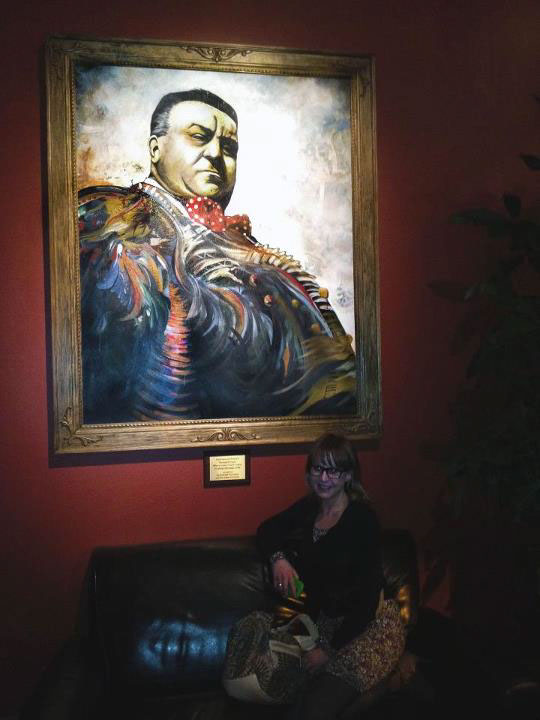 minneapolis hautedish fernand point chef commission large portrait artwork contemporary acrylic paint face art man