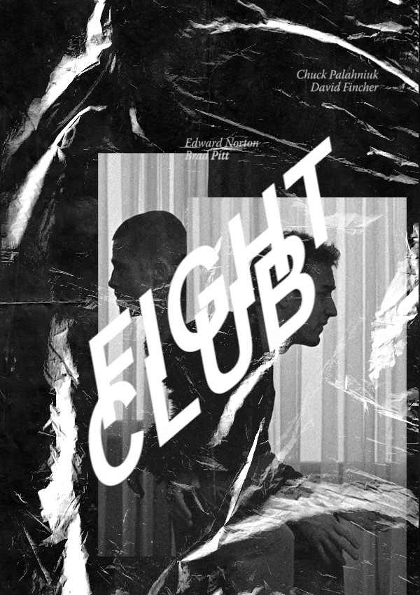 fight club fight club poster black monochrome Glitch violence