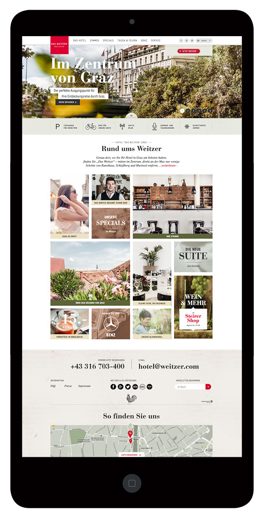hotel graz Website Booking online Responsive Corporate Design