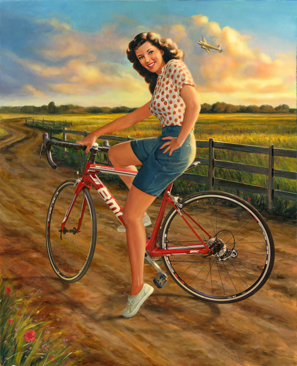 Bruce Emmett Folio Art folio illustrations campaign Evans Cycles summer bikes Cycling sport healthy painterly vintage oil acrylic