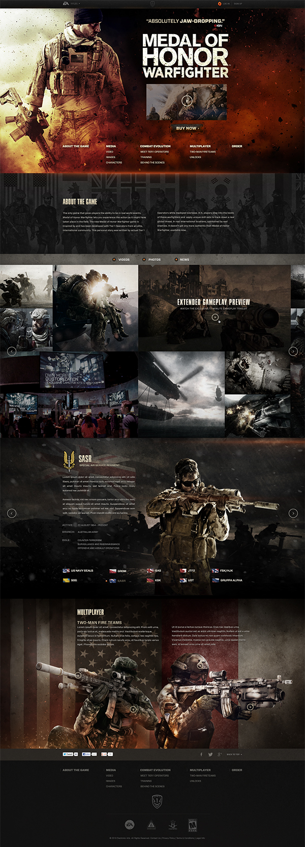 Medal honor Warfighter War game Shooter FPS electronic Web interactive call Duty