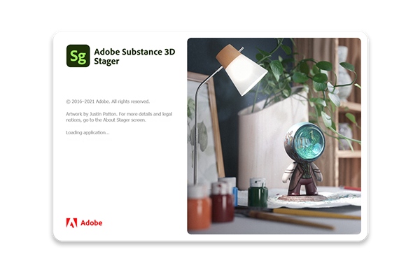 Adobe Substance 3D Stager Splash Screen