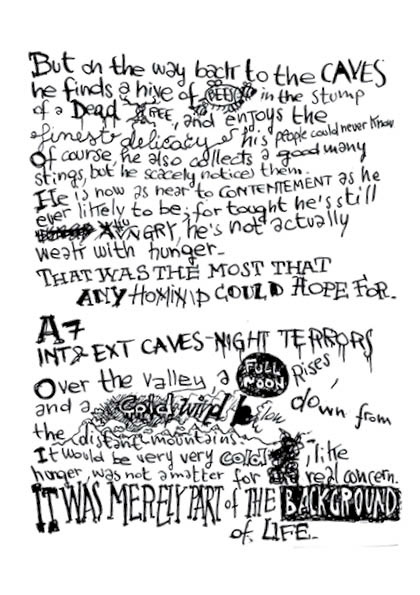 Kubrick Space odissey Script handwritten Black&white graphic