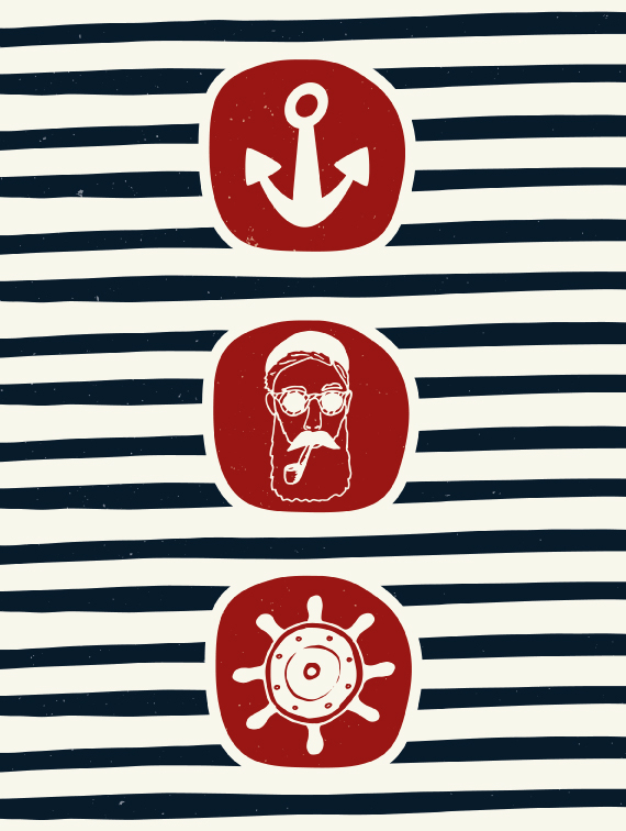anchor Sailor society6 print pattern nautical