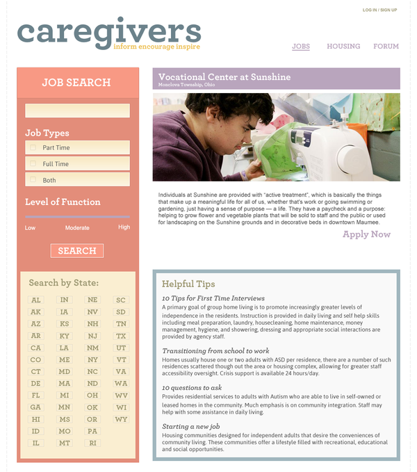 Caregivers autism Website Capstone