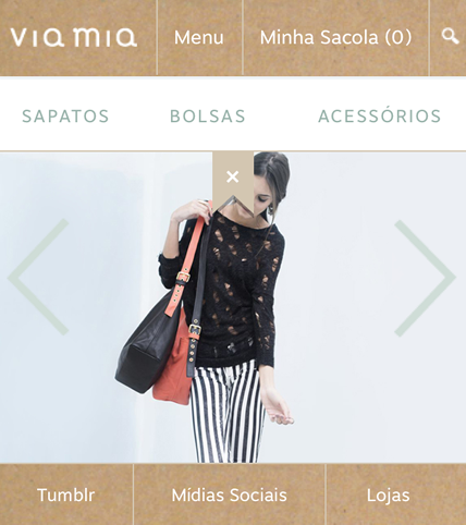 viamia woman apparel e-commerce store iphone mobile