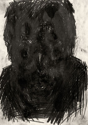 graphite expressive selfportrait serial portrait line pencil face head disappearing vanishing abstract