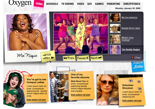 oxygen  homepage  Concepts  web design
