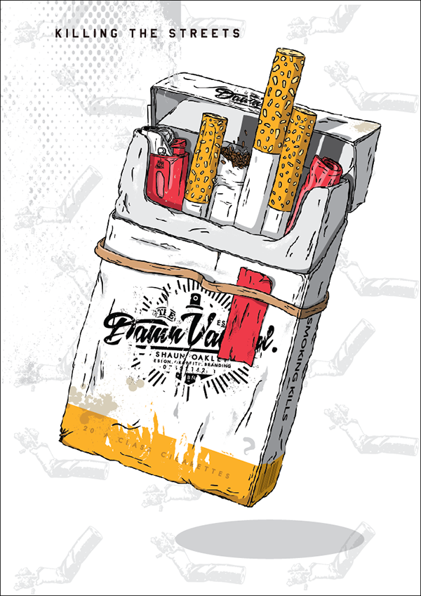 3 PART- KILLING THE STREETS... on Behance How To Draw A Pack Of Cigarettes
