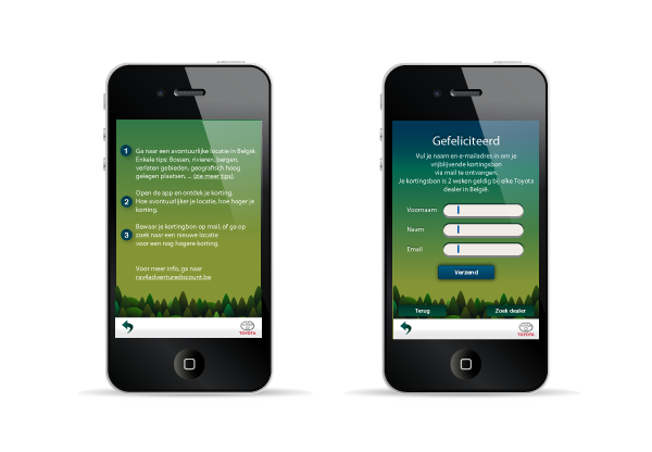 toyota interaction iphone app interactive gps belgium Developing interface design pubblicita application development