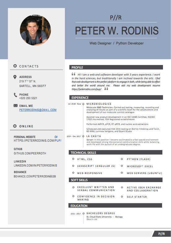 Web Design  Responsive Resume CV