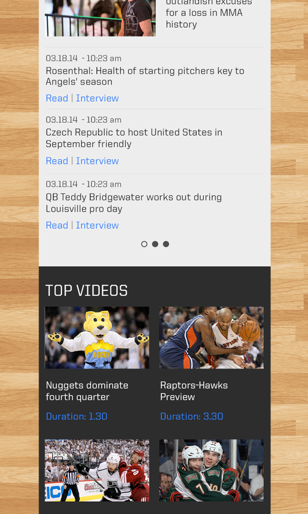 sport FOX sportdesk Sportapp app mobile interaction mobileios ios flat simple football NBA nfl mba