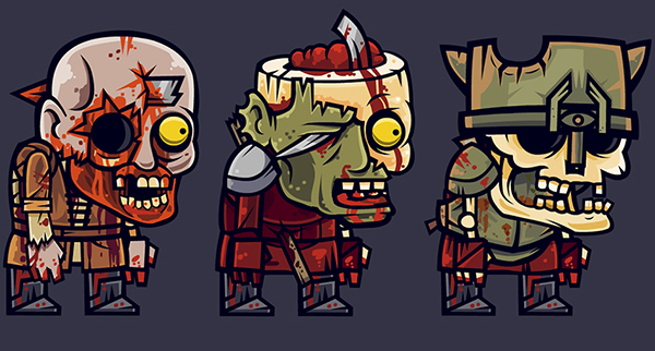 viking undead zombie skeleton warrior vector characters Hero oneappleinbox