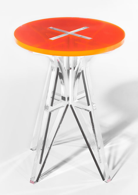 stool table side table DIY acrylic Lasercut cnc plastic transparent neon techno graphical assembling pattern for free