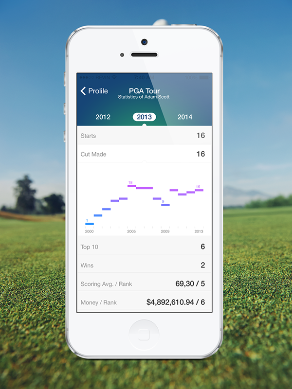app iphone golf ios8 flat