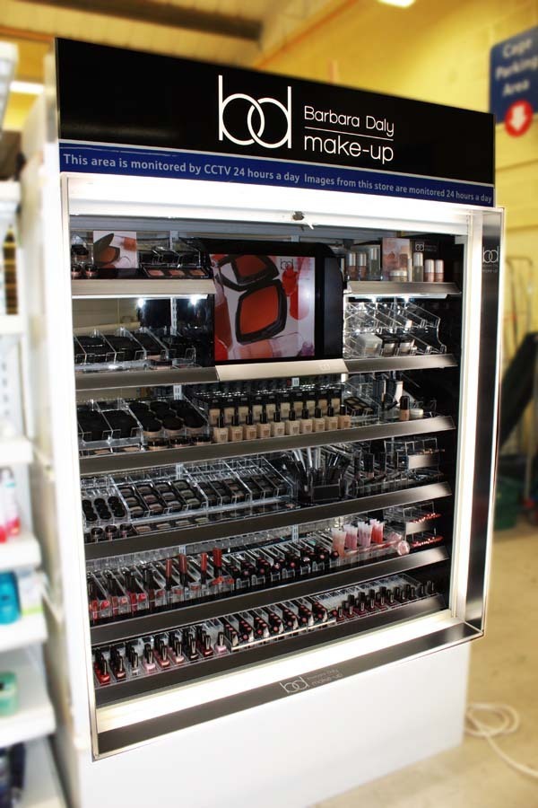 Cosmetic Display tesco RDA Retail Design Associates retail interiors Retail design Point of Sale Point of Purchase barbara daly cosmetics pop pos LED Lighting