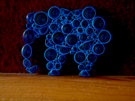 elephant animal paper quilling instillation hand-made