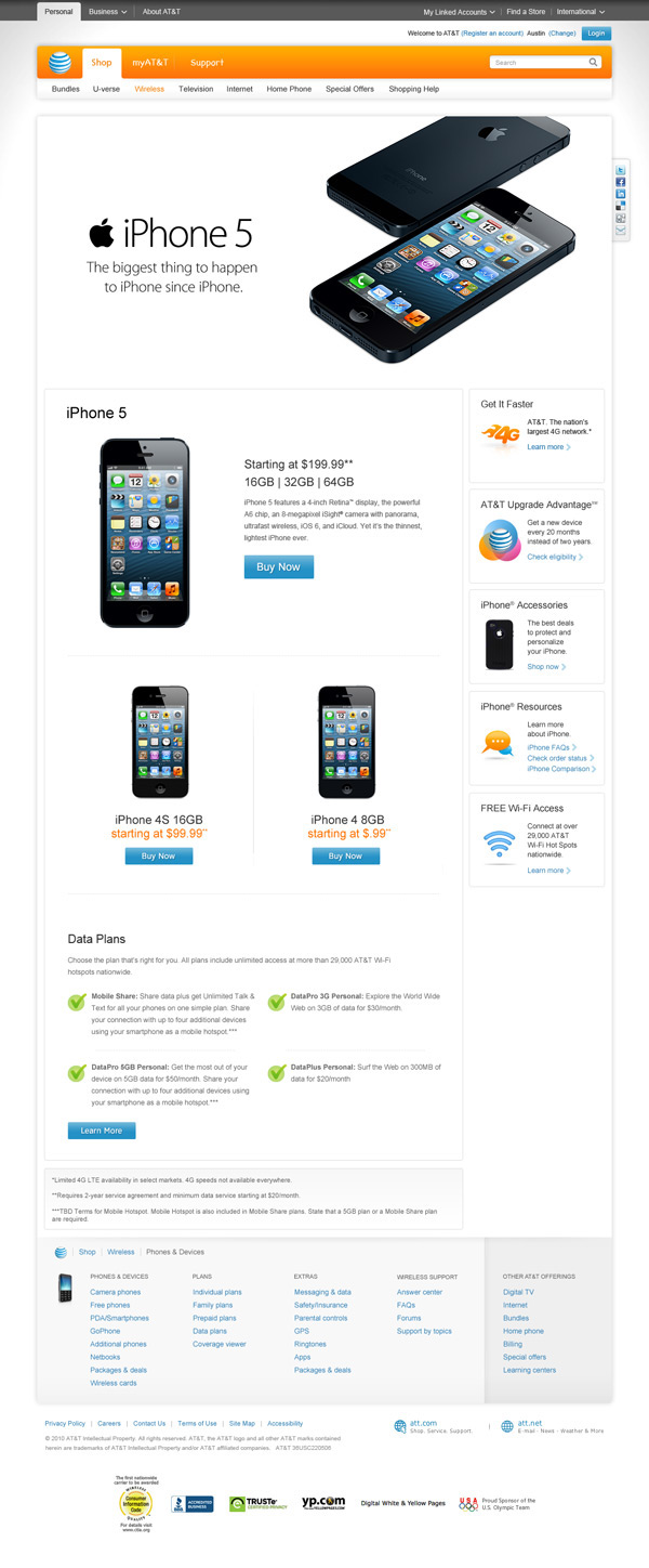 AT&T apple iphone 5 iPad iPad Mini