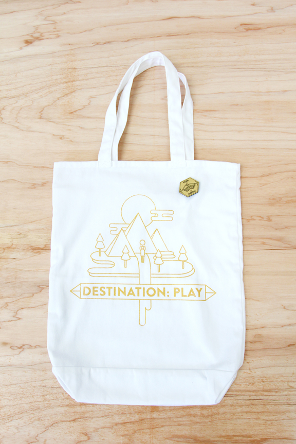 Tote Bag destination: play bag silkscreen