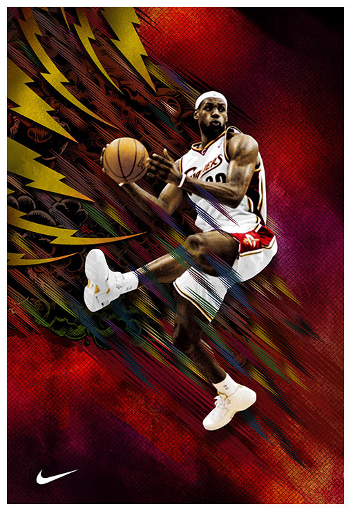 basketball Photo mix Illustration Smoke Trails lightning kobe LeBron Deron Williams bosh Marion.