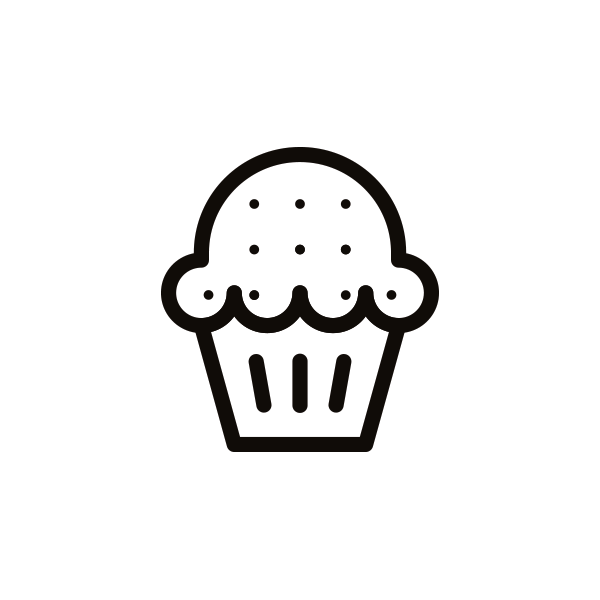 bakery muffin b&w black and white Icon pattern cookies ID logo Confectionery cafe brand book postcard