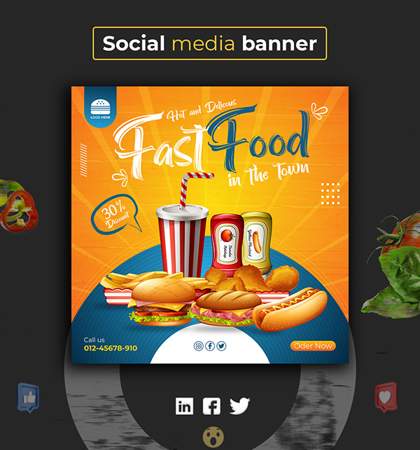 Social media food Ads banner design