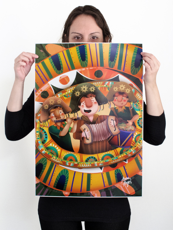 ludic fantasy child Anna Anjos Folklore Brazil Brazilian Character Klimt poster store